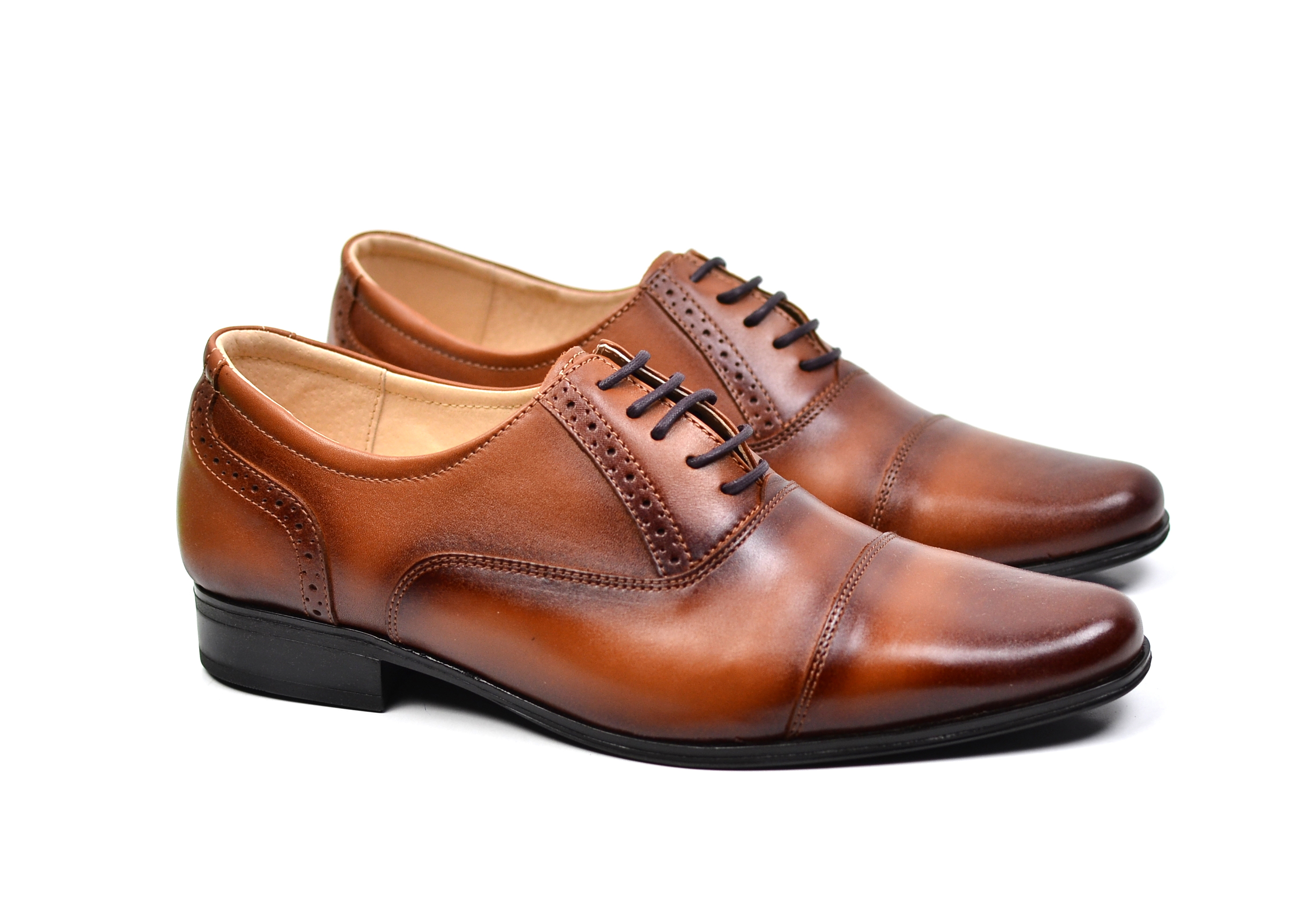 Oferta marimea 38 - Pantofi barbati oxford, eleganti din piele naturala maro - L893MD