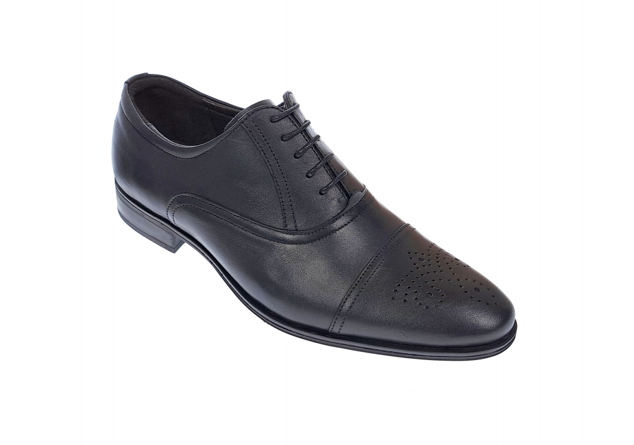 OFERTA MARIMEA 39, 44 -Pantofi barbati eleganti, cu siret, din piele naturala neagra - L356NEGRU