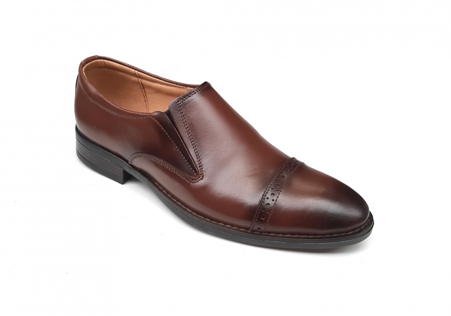 OFERTA MARIMEA 41, 42 , 43 - Pantofi barbati eleganti, din piele naturala, Maro, cu elastic, CIUCALETI SHOES - LPB101TGEM