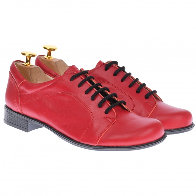 Oferta marimea 39 - Pantofi dama, model casual din piele naturala, rosii - LP53RED