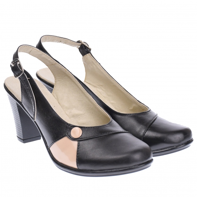 Pantofi dama eleganti, piele naturala, Made in Romania, PS46NUD