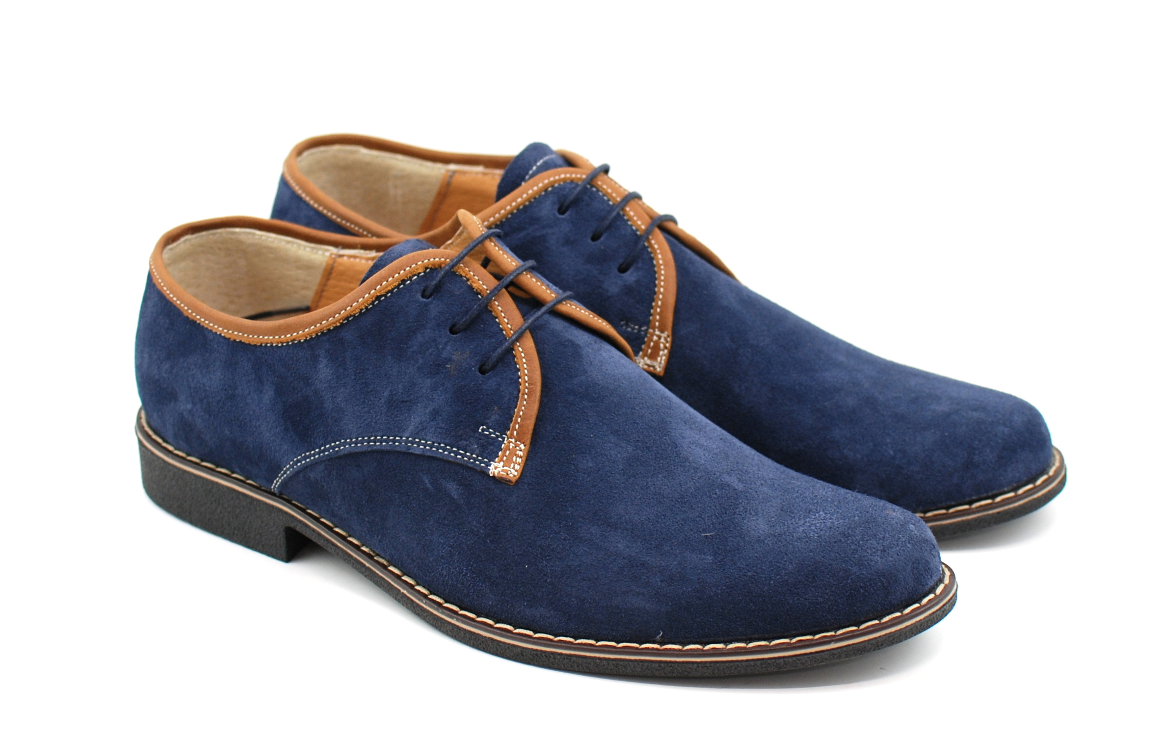 Oferta marimea 42, pantofi barbati casual, din piele naturala, culoare bleumarin LP34BLUE