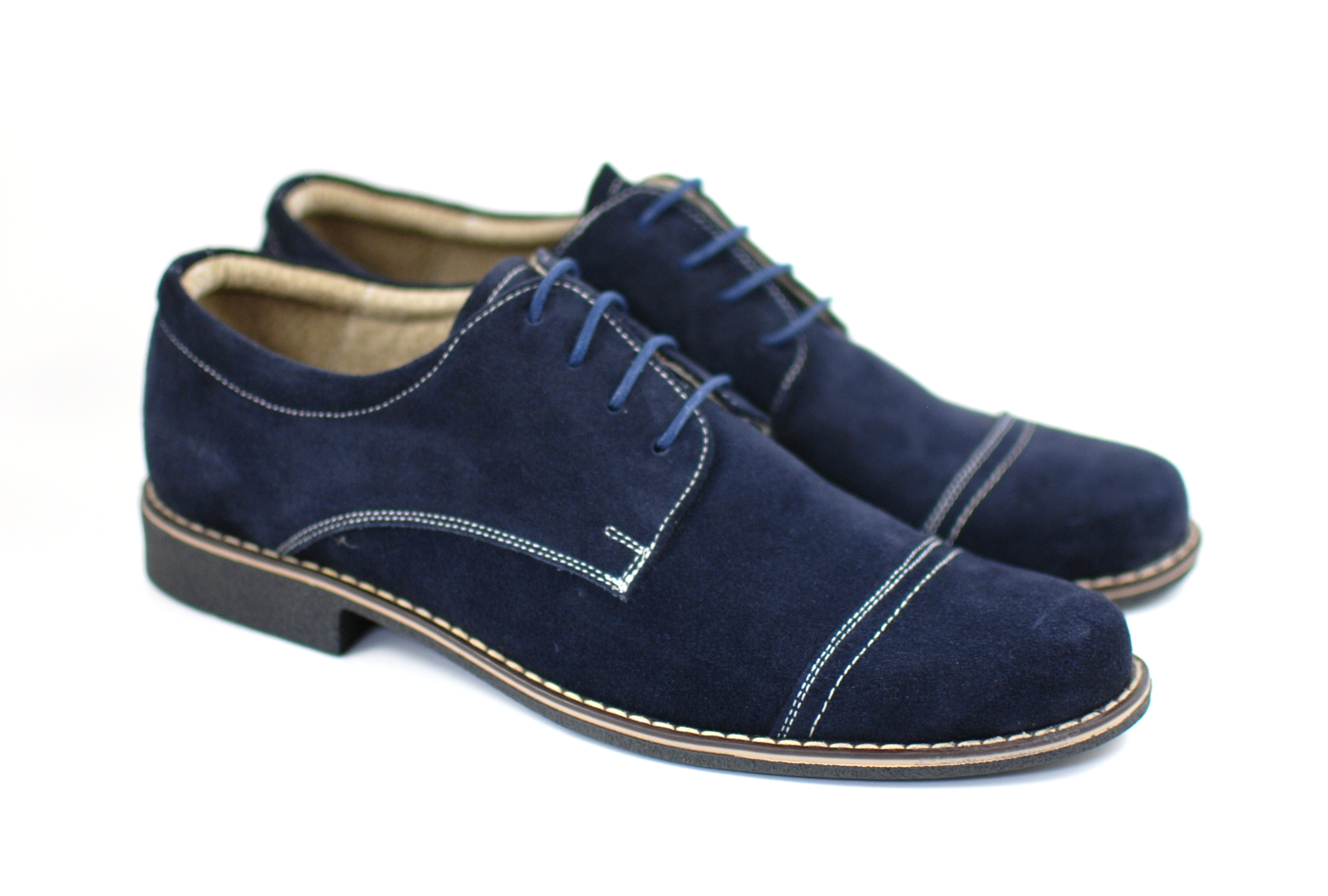 Pantofi barbati eleganti din piele naturala bleumarin - P34BL