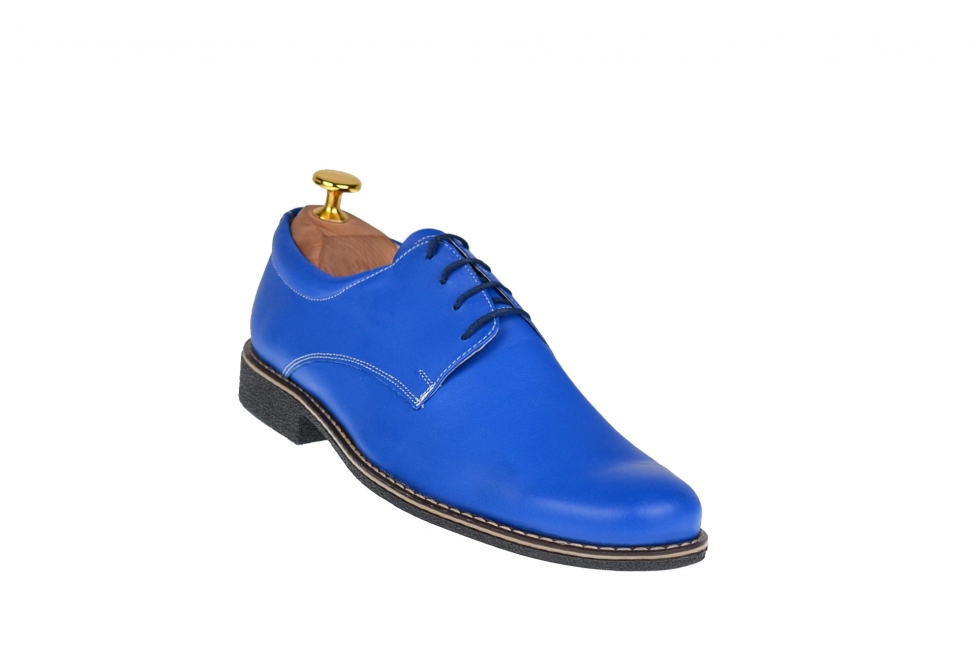 Oferta marimea 39, 42- Pantofi barbati casual - eleganti din piele naturala albastra - LP80ALBASTRU