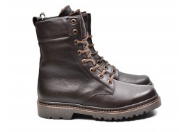 Bocanci barbati, inalti, maro, din piele naturala, imblaniti, Army Force GKR 955M
