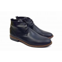 Ghete barbati, casual, din piele naturala, bleumarin STDG184BL