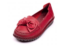Pantofi dama casual din piele naturala Ciucaleti Aisha Rosu