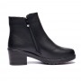 Ghete dama din piele eco cu fermoar imblanite Negru  JF-51N