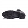Ghete dama din piele eco cu fermoar imblanite Negru  JF-51N