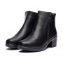 Ghete dama din piele eco cu fermoar imblanite Negru  JF-51N