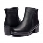 Ghete dama din piele eco cu fermoar imblanite Negru  JF-51N