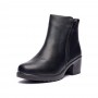 Ghete dama din piele eco cu fermoar imblanite Negru  JF-51N