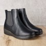 Ghete dama din piele eco cu fermoar imblanite Negru  W33-8N