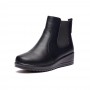 Ghete dama din piele eco cu fermoar imblanite Negru  W33-8N