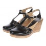 Sandale dama casual din piele naturala S9 Negru