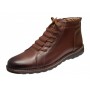 Ghete casual pentru barbati model maro din piele naturala cu fermoar (imblanite) GKR Top 1M