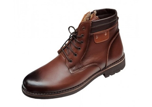 Ghete casual barbati, din piele naturala (imblanite), Maro, GKR39M Ghete casual barbati, din piele naturala (imblanite), Maro, GKR39M