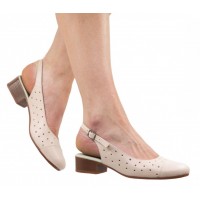 Pantofi dama casual din piele naturala Nude Box - NA252NUDP