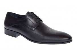 Pantofi barbati eleganti din piele naturala cu model Negru SIR015N