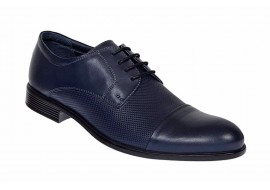 Pantofi barbati eleganti din piele naturala bleumarin inchis - 8305BLUE