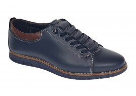 Pantofi casual barbati din piele naturala - Model Markus AS Bleumarin - Maro