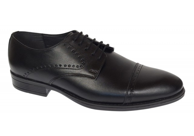 Pantofi barbati eleganti din piele naturala Negru 127N