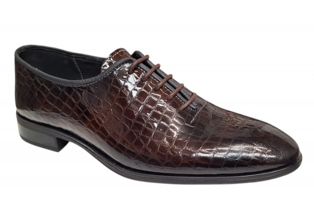 Pantofi eleganti barbati din piele naturala croco lac - Donato Maro
