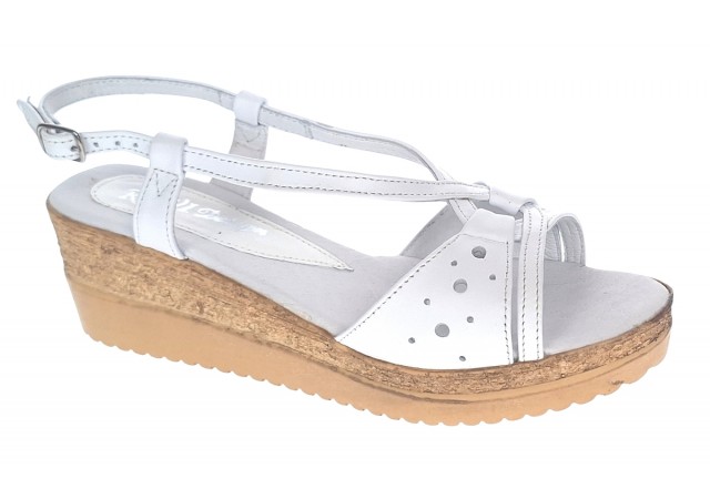 Sandale dama din piele naturala cu platforme de 6 cm LS36A2 Marimea 39
