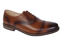 Pantofi barbati casual din piele naturala maro cognac - 895MD Marimea 44