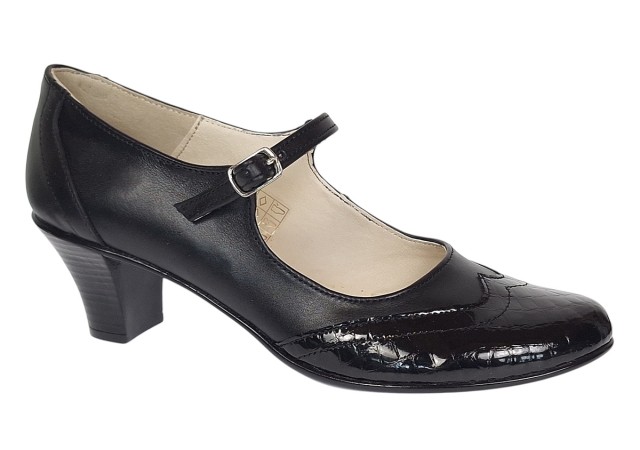 Pantofi dama eleganti din piele naturala cu toc 5cm sau 7cm - P104NLCRT5