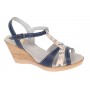 Sandale dama, din piele naturala, Toc 8 cm, Albastru, Color, S47BL