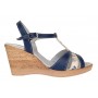 Sandale dama, din piele naturala, Toc 8 cm, Albastru, Color, S47BL