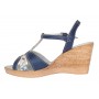 Sandale dama, din piele naturala, Toc 8 cm, Albastru, Color, S47BL