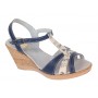 Sandale dama, din piele naturala, Toc 8 cm, Albastru, Color, S47BL