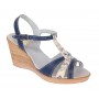 Oferta 35 36 40 Sandale dama, din piele naturala, Toc 7 cm Albastru, Color LS47BL1