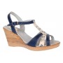 Sandale dama, din piele naturala, Toc 8 cm, Albastru, Color, S47BL