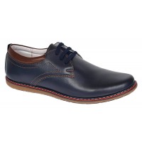 Marimea 40 Pantofi barbati din piele naturala bleumarin 338BLM