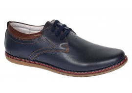 Oferta Pantofi barbati din piele naturala bleumarin 338BLM