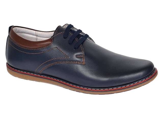 Oferta Pantofi barbati din piele naturala bleumarin 338BLM