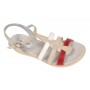 Sandale dama din piele naturala de 5 cm Bej Rosu Alb - S12RBA