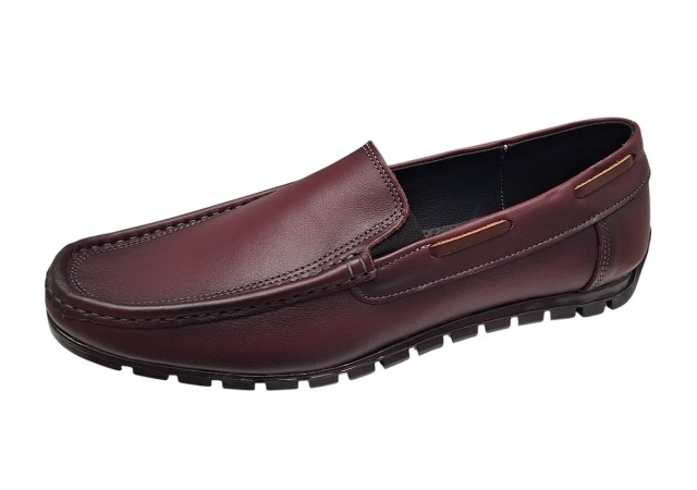 Mocasini barbati casual din piele naturala - Visiniu GKR13VIS