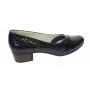 Pantofi dama comozi casual din piele naturala negru croco P18CRLN