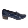Pantofi dama comozi casual din piele naturala bleumarin croco P18CRBL
