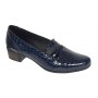 Pantofi dama comozi casual din piele naturala bleumarin croco P18CRBL