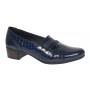 Pantofi dama comozi casual din piele naturala bleumarin croco P18CRBL
