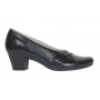 Pantofi dama casual din piele naturala negru croco P33CRN