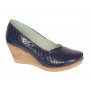 Pantofi dama casual din piele naturala platforme de 7 cm Mara Bleumarin - P3550BLCR