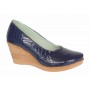 Pantofi dama casual din piele naturala platforme de 7 cm Mara Bleumarin - P3550BLCR
