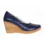 Pantofi dama casual din piele naturala platforme de 7 cm Mara Bleumarin - P3550BLCR