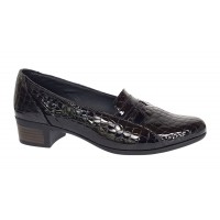 Pantofi dama comozi casual din piele naturala negru croco P18CRN